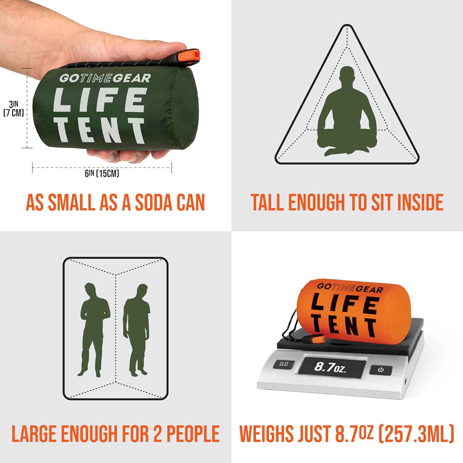 tent time Life Tent Survival Shelter Orange